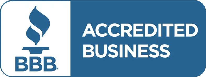 The logo for a Better Business Bureau (BBB) Accredited Business.