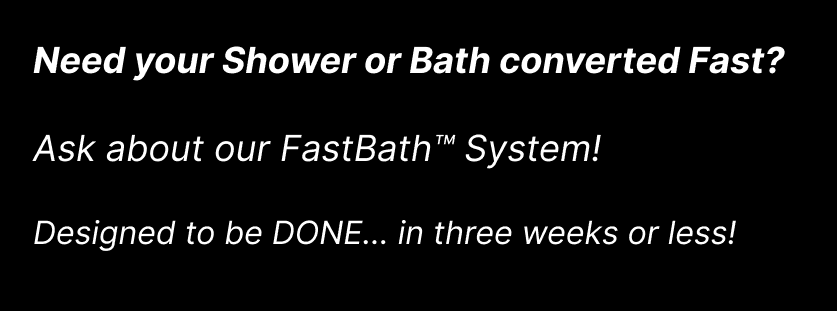 A black and white banner promoting Ozark Home Pros' FastBath™ System.