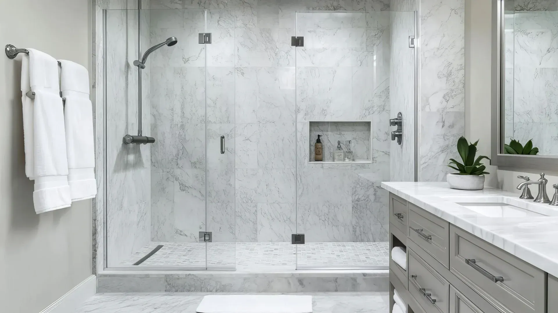 elegant-walk-in-shower-white-marble-farmington-ar-ozark