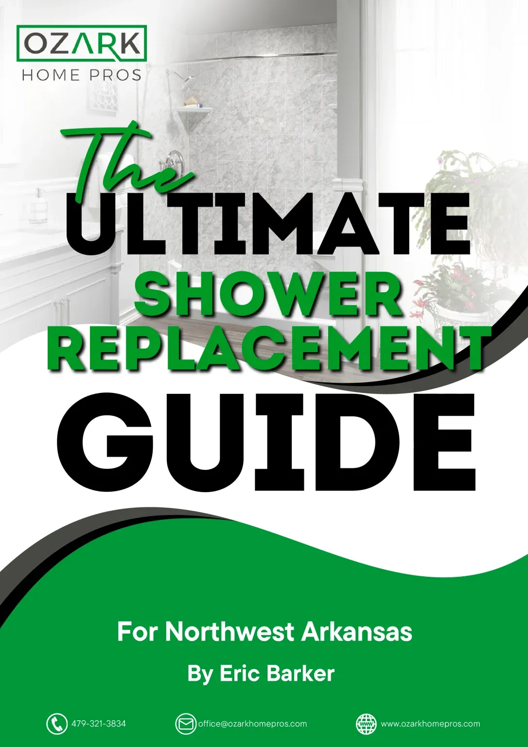 A screenshot of the Shower Replacement Guide from Ozark Home Pros.